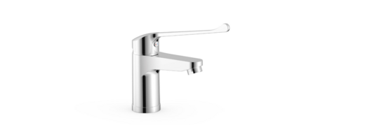 publisko telpu izlietnes maisītājs ar pagarinātu rokturi, hroms